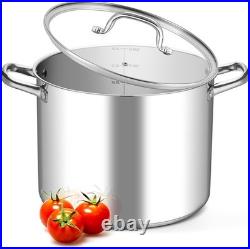 Leonyo 20QT Stock Pot, 18/10 Stainless Steel Soup Pot With Lid, Heavy Duty Stock