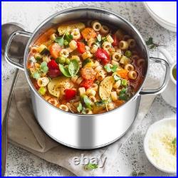 Leonyo 20QT Stock Pot, 18/10 Stainless Steel Soup Pot With Lid, Heavy Duty Stock