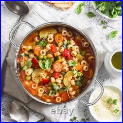 Leonyo Stainless Steel Stock Pot, 8 Quart Stock Pot with Visible Lid, Heavy D