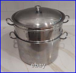 Letang & Remy Stock Pot Steamer & Lid, Stainless Copper Core, France cookware