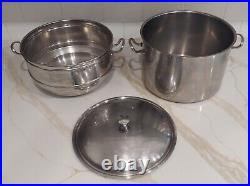 Letang & Remy Stock Pot Steamer & Lid, Stainless Copper Core, France cookware