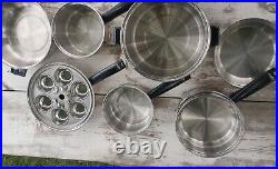 Lifetime Cookware Vintage Lot Set Stainless Steel T304 18-8 Pots Pans Egg Poach