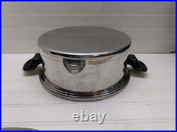 Lifetime Stockpot 6 Qt West Bend Solar Cap T304 Stainless Dutch Oven Steamer Lid