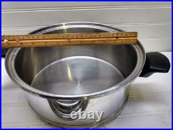 Lifetime Stockpot 6 Qt West Bend Solar Cap T304 Stainless Dutch Oven Steamer Lid
