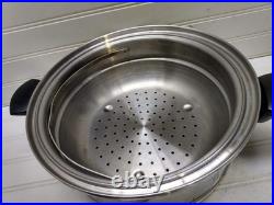 Lifetime Stockpot 6 Qt West Bend Solar Cap T304 Stainless Dutch Oven Steamer Lid
