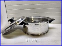 Lifetime Stockpot 6 Qt West Bend Solar Cap T304 Stainless Dutch Oven Steamer Lid