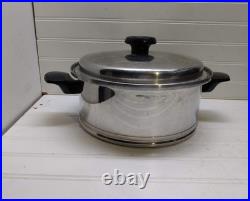 Lifetime Stockpot 6 Qt West Bend Solar Cap T304 Stainless Dutch Oven Steamer Lid