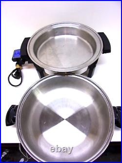 Lifetime West Bend Stainless 11 1/2 Electric Skillet 900 Watts High Dome Lid