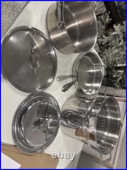 Lot 5 Pcs ALL CLAD made In USA Anodized Stainless Steel soup Pot Fry Pan Lids A+