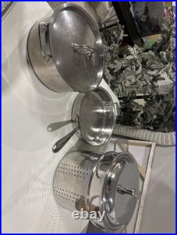 Lot 5 Pcs ALL CLAD made In USA Anodized Stainless Steel soup Pot Fry Pan Lids A+