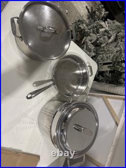 Lot 5 Pcs ALL CLAD made In USA Anodized Stainless Steel soup Pot Fry Pan Lids A+