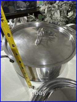 Lot 5 Pcs ALL CLAD made In USA Anodized Stainless Steel soup Pot Fry Pan Lids A+