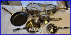 Lot Of 6 Fleischer & Wolf Professional Stainless Steel Pot & Pan Set WithLids