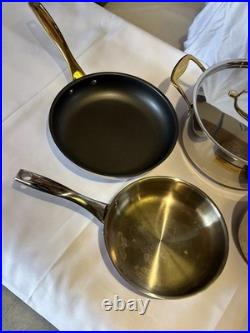 Lot Of 6 Fleischer & Wolf Professional Stainless Steel Pot & Pan Set WithLids