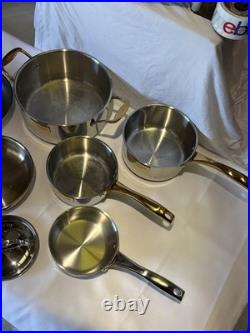 Lot Of 6 Fleischer & Wolf Professional Stainless Steel Pot & Pan Set WithLids