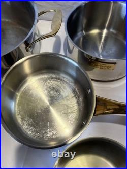 Lot Of 6 Fleischer & Wolf Professional Stainless Steel Pot & Pan Set WithLids