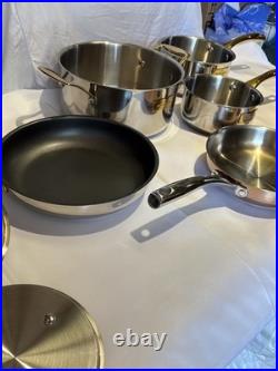 Lot Of 6 Fleischer & Wolf Professional Stainless Steel Pot & Pan Set WithLids