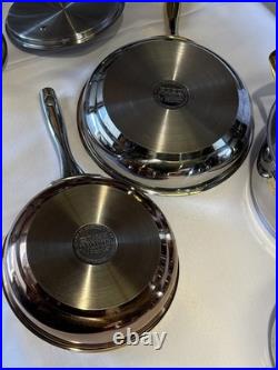 Lot Of 6 Fleischer & Wolf Professional Stainless Steel Pot & Pan Set WithLids
