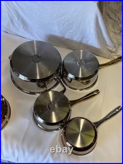 Lot Of 6 Fleischer & Wolf Professional Stainless Steel Pot & Pan Set WithLids
