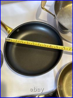 Lot Of 6 Fleischer & Wolf Professional Stainless Steel Pot & Pan Set WithLids