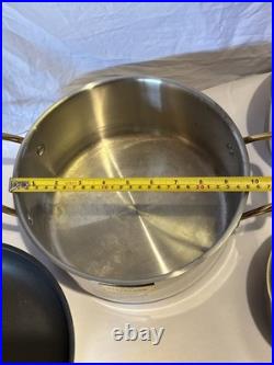 Lot Of 6 Fleischer & Wolf Professional Stainless Steel Pot & Pan Set WithLids