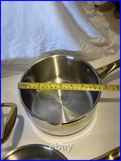 Lot Of 6 Fleischer & Wolf Professional Stainless Steel Pot & Pan Set WithLids