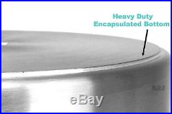 Low Stockpot 40 Qt Commercial Grade Heavy Duty Gauge Capsulated Bottom Stainless