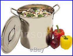 Lrge Size Stainless Steel Stock Pot With Lid (15 Ltr) 20QT, soups, stews and sau