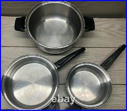 Lustre Craft West Bend 5 Ply Cookware Stainless Steel Dutch Oven Skillet Pan Set