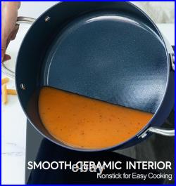 MICHELANGELO 10 Quart Stock Pot with Lid, Non Toxic Cooking Pot, Ceramic Soup