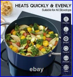 MICHELANGELO 10 Quart Stock Pot with Lid, Non Toxic Cooking Pot, Ceramic Soup