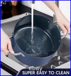 MICHELANGELO 10 Quart Stock Pot with Lid, Non Toxic Cooking Pot, Ceramic Soup