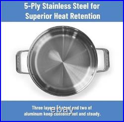 MISEN 6.75 QT Stainless Steel Stockpot with Lid(NEW) Silver