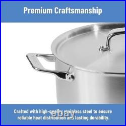 MISEN 6.75 QT Stainless Steel Stockpot with Lid(NEW) Silver