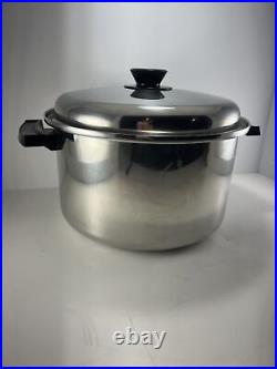 MULTI CORE Large 5-Ply Stainless Steel STOCK POT withDomed Lid (12 Qt.) USA
