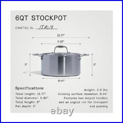 Made In Cookware 6 Quart Stainless Steel Stock Pot With Lid 5 Ply Stainle