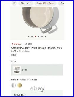 Made-In Cookware 8 QT CeramiClad Stock Pot withLid 5-Ply Stainless Steel Sold Out