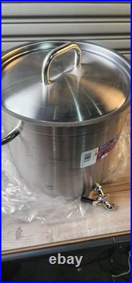 Matfer 694332 26 Quarts Stock Pot with Faucet Stainless Steel