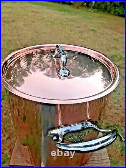 Mauviel 1830 150s COPPER STOCK POT TIN LINED 11.7 Qt. 9.5 Stainless S. Handles