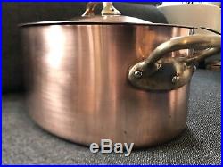 Mauviel 6+ Qt. Williams Sonoma 12x9x5 Copper Stew Stock Pan Pot Stainless