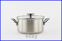 Mauviel M'COOK Stainless Steel Pot with Glass Lid 8 20 cm New