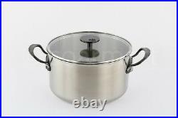 Mauviel M'COOK Stewpan / Stock Pot Stainless Steel with Glass Lid 9.5 24 cm New