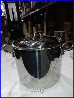 Mauviel M'Cook 2.6mm Stockpot With Lid & Cast Stainless Steel Handles, 9.7-Qt