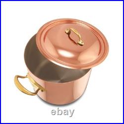 Mauviel M'Heritage 150 B Copper 9.9-Quart Stockpot With Lid and Brass Handles