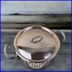 Mauviel Tri-Ply M'3S Copper Stockpot 6.5-Qt. WithStainless-Steel Handles Scuffed