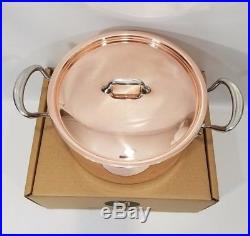 Mauviel Triply Copper 6.5 Quart Stockpot Stainless Steel Handles NEW