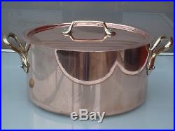 Mauviel copper stock pot 2.5mm stainless steel 11inch diameter with lid superb