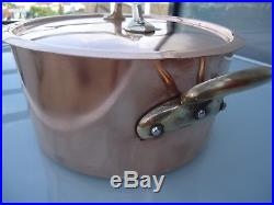 Mauviel copper stock pot stainless steel with lid 11 inch diameter  dehillerin