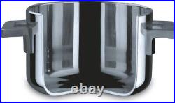 Mepra Professional Tri-ply Stainless Steel Attiva Deep Pot, 2 Handle, 8 (20CM)