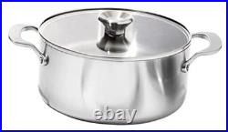 Mira Tri-Ply Stainless Steel, 5QT Stock Pot with Lid, Induction, Multi Clad